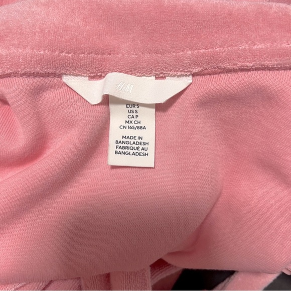 H & M Women’s Small Pink Terry Cloth Romper Shorts Playsuit Robe Coverup EUC - Picture 8 of 11